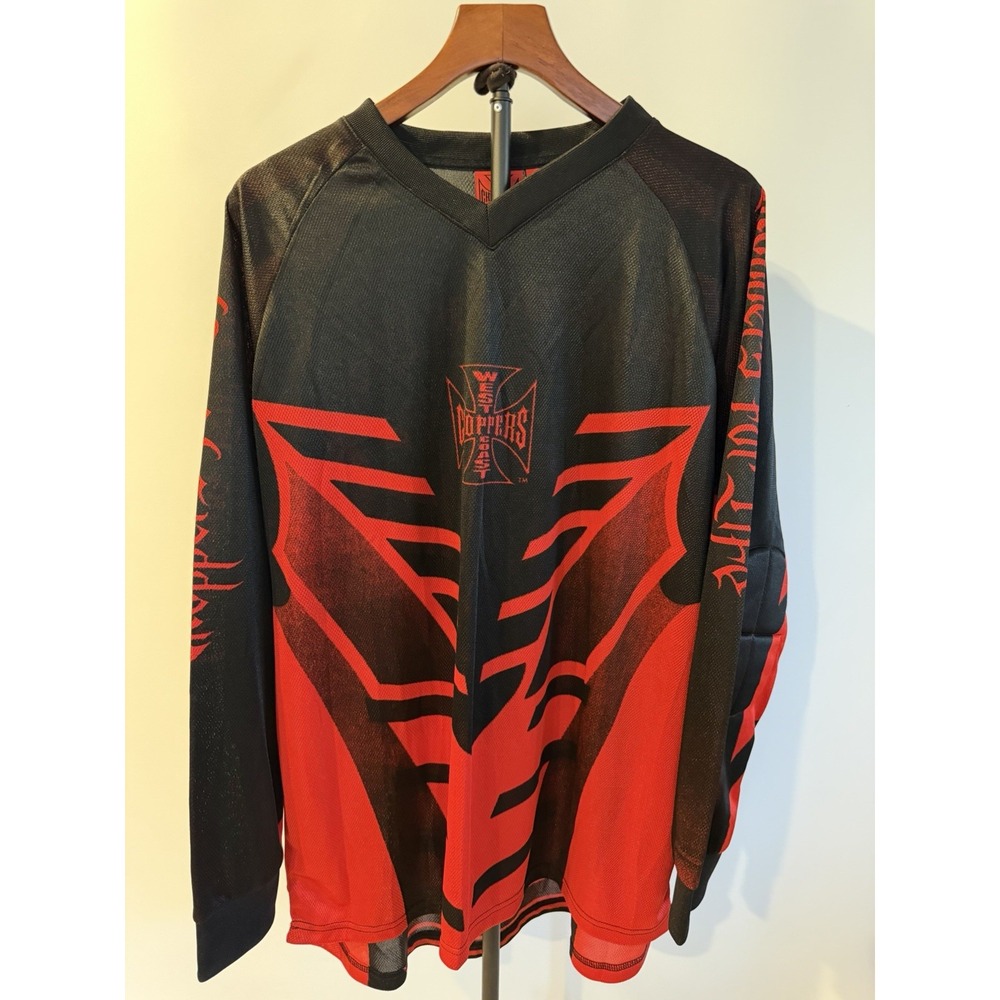 Vintage West Coast Choppers CFL Long Sleeve Moto Jersey Shirt Mens Size XLarge